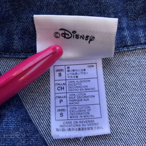 Vintage Mickey Mouse Men Small 75th Anniversary Denim Jean Jacket Disney World - Picture 4 of 12